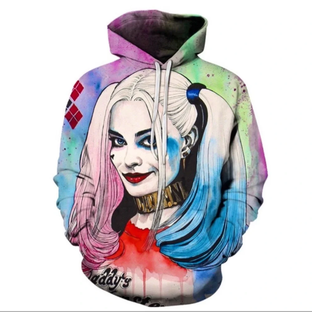 Suicide Squad's Harley Quinn 3D Printed Artwork Unisex Hooded Pullover Sweater